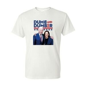 NWOT Dumb & Dumber Biden Harris Republican Political Novelty Graphic Tee Shirt